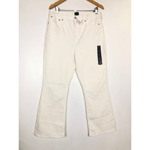 J. Crew Signature Stretch Jeans Flare Crop High-Rise White Denim NWT Size 32 - Picture 3 of 8